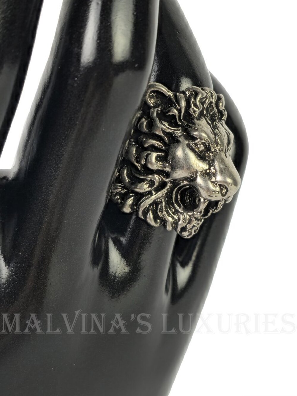 GUCCI RING LION HEAD AGED FINISH METAL BAND UNISEX sz 15 US 7 1/4 - Picture 8 of 17